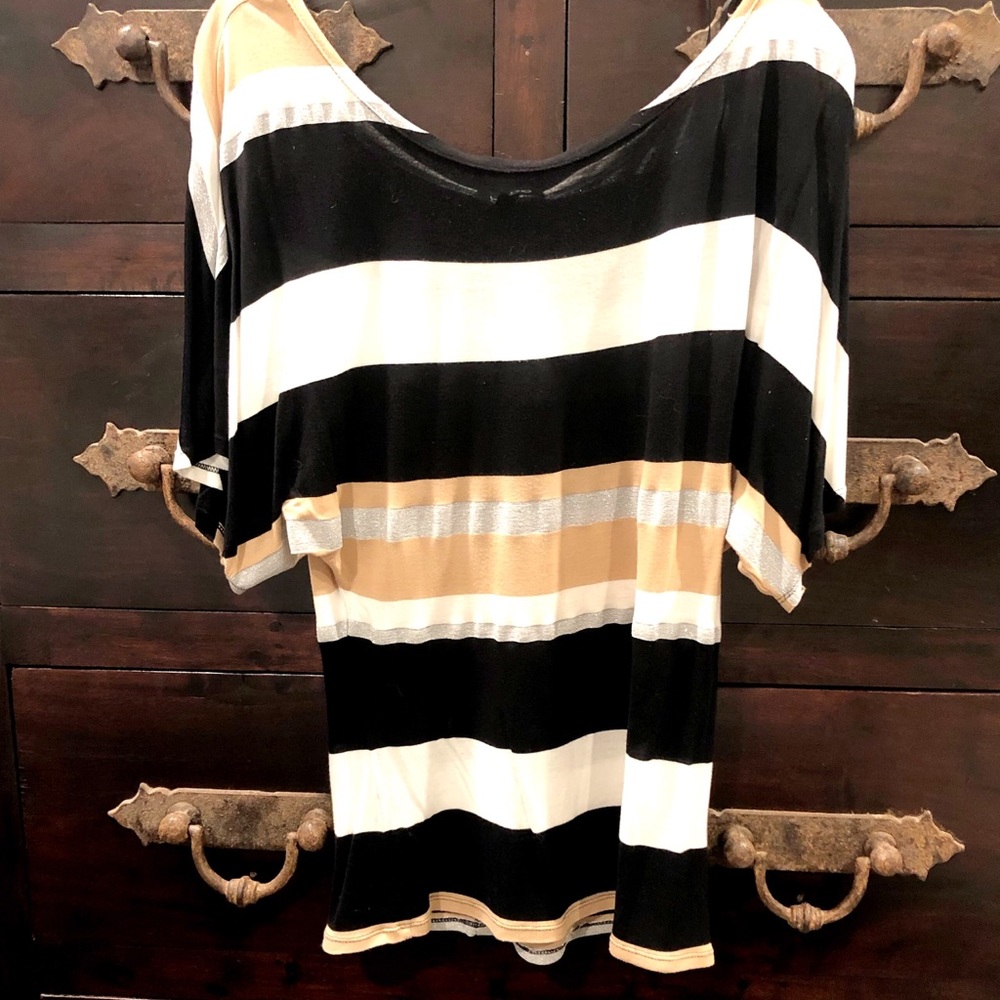 BEBE: Striped Top : Sz; L